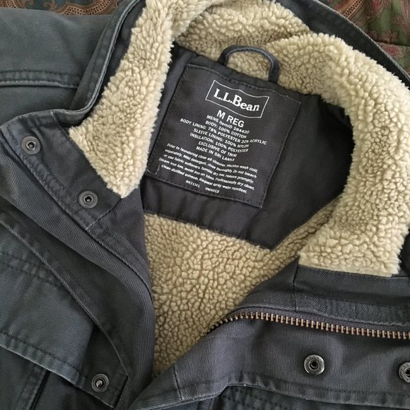 LLBean Men's Field Coat-High-Pile Fleece Lining-M - Picture 1 of 10